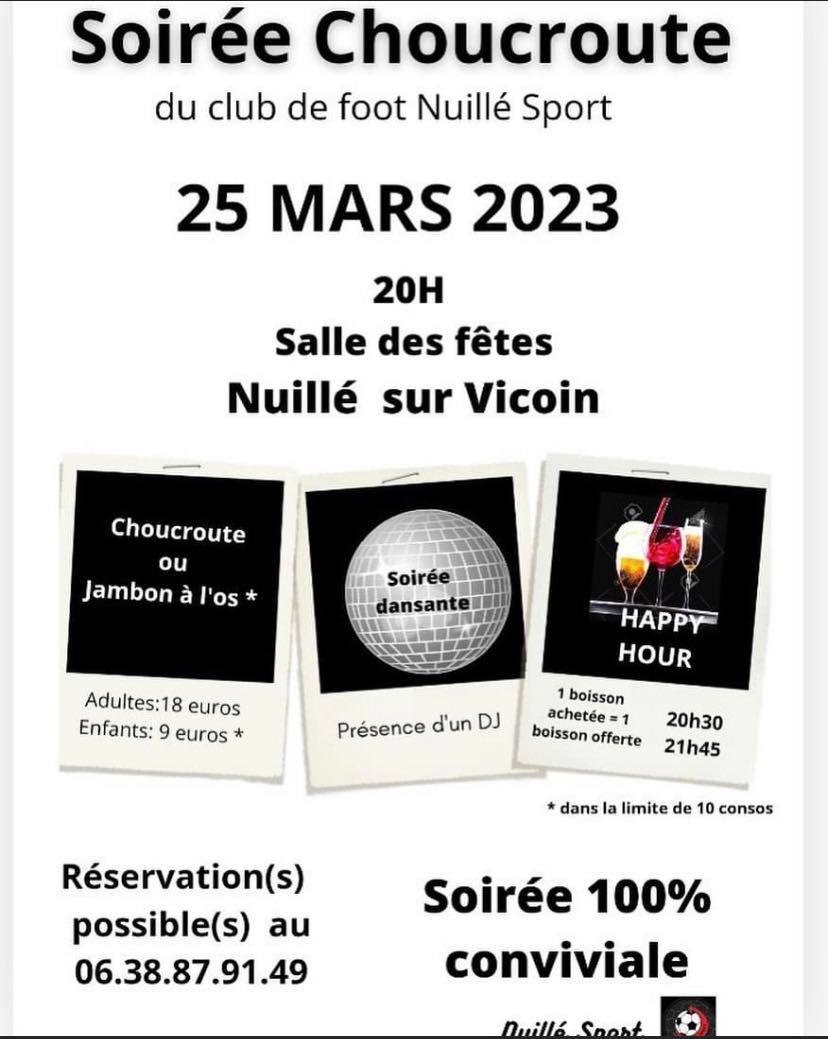 Soirée Choucroute Nuillé Sport