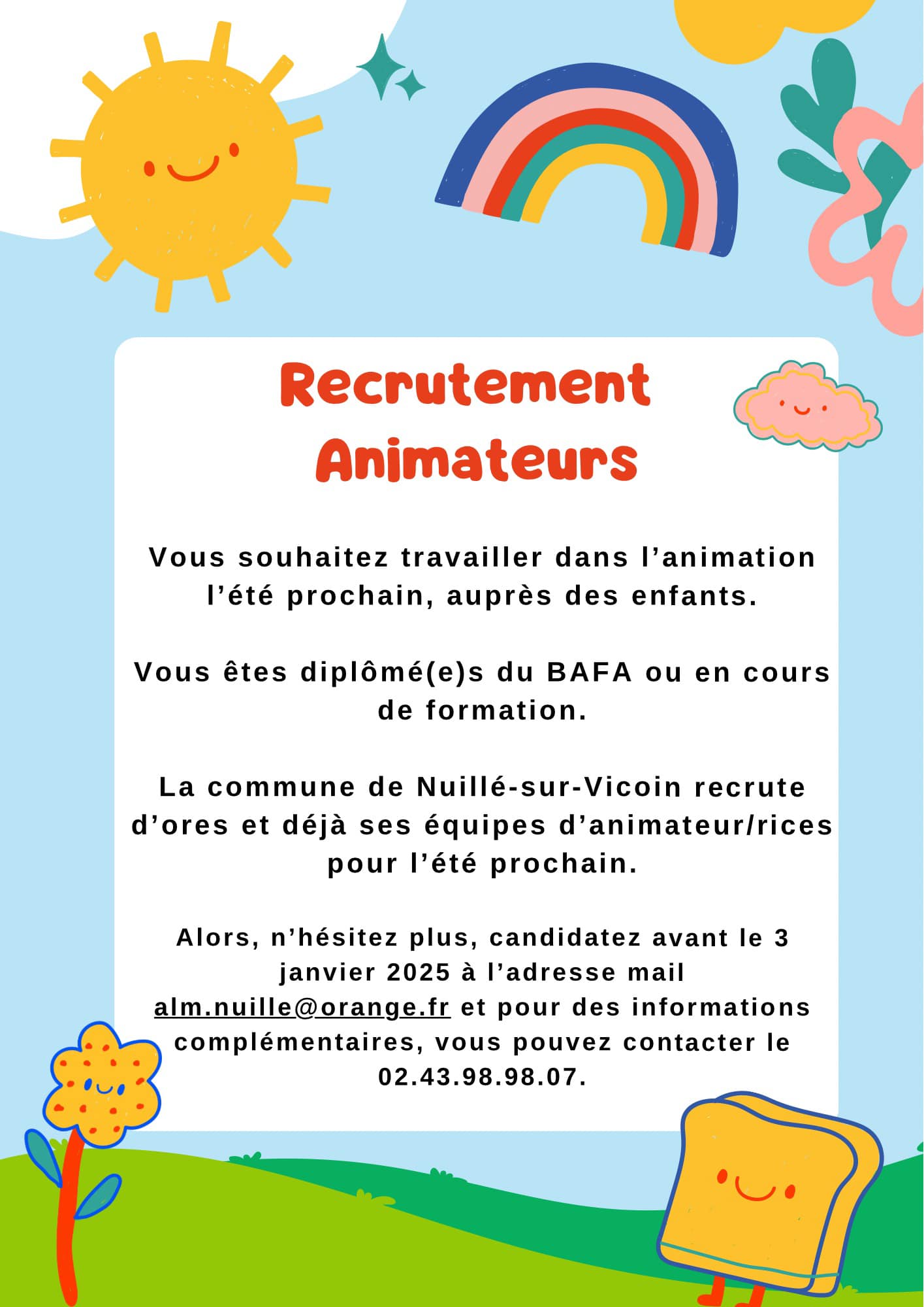 Recrutement Animateurs Eté